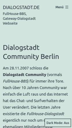 Vorschau der mobilen Webseite www.dialogstadt.de, FullHouse-Dialogstadt BBS