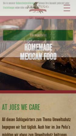 Vorschau der mobilen Webseite www.joepenas.com, Joe Pena's Cantina y Bar und Julep's New York Bar und Restaurant