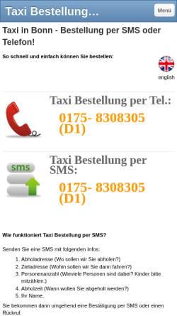Vorschau der mobilen Webseite www.taxibonn.com, Taxi Bonn