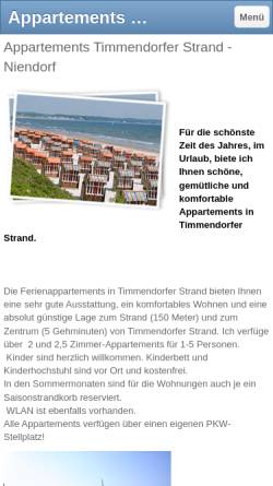 Vorschau der mobilen Webseite www.appartements-timmendorf.de, Appartementvermietung Sabine Paape