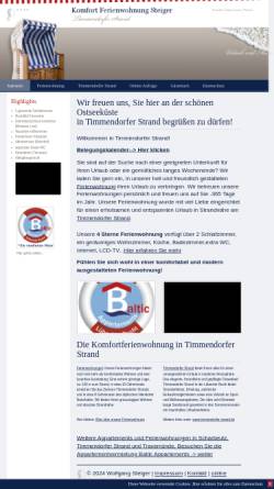 Vorschau der mobilen Webseite www.timmendorf-komfortferienwohnung.de, Komfort Ferienwohnung Steiger
