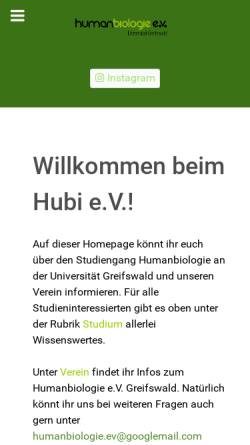 Vorschau der mobilen Webseite www.humanbiologie.de, Humanbiologie Greifswald e.V.