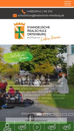 Vorschau der mobilen Webseite www.realschule-ortenburg.de, Evangelische Realschule Ortenburg