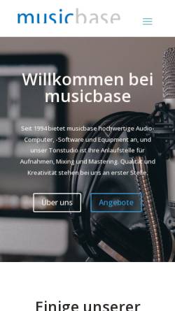 Vorschau der mobilen Webseite www.musicbase.ch, Music Base, Inh. Matthias Steiner