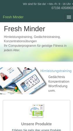 Vorschau der mobilen Webseite freshminder.de, Fresh Minder