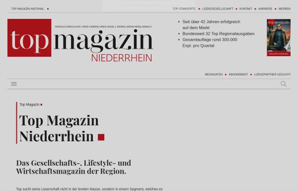 Vorschau von www.top-niederrhein.de, TOP-Magazin Niederrhein