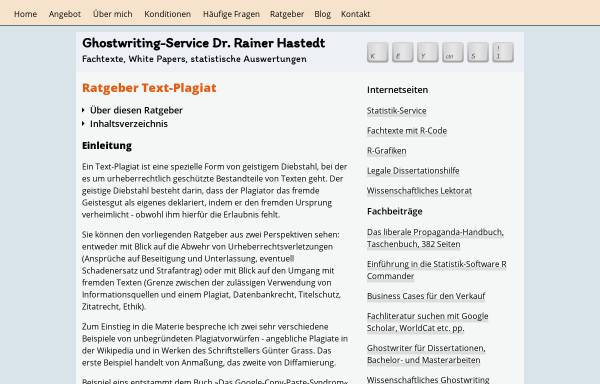 Vorschau von www.ghostwriting-service.de, Ratgeber Text-Plagiat