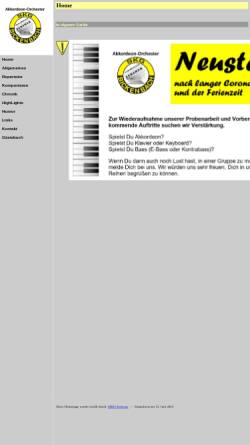 Vorschau der mobilen Webseite akkobick.de, Akkordeon-Orchester Bickenbach