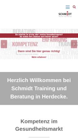 Vorschau der mobilen Webseite www.tbsschmidt.de, Schmidt BDVT-Training und Beratung