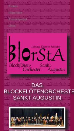 Vorschau der mobilen Webseite www.blorsta.de, Blockflötenorchester St.-Augustin