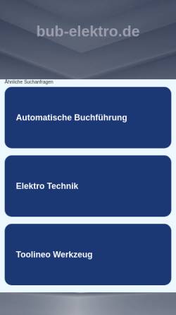 Vorschau der mobilen Webseite www.bub-elektro.de, Elektrogroßhandel BuB GmbH