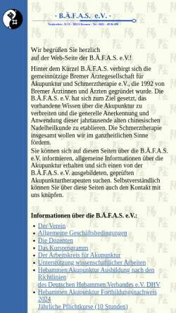 Vorschau der mobilen Webseite xn--bfas-loa.de, B.Ä.F.A.S. e.V.