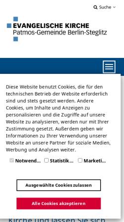 Vorschau der mobilen Webseite www.patmos-gemeinde.de, Evangelische Patmos-Gemeinde