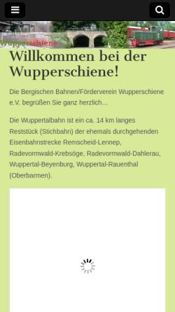 Vorschau der mobilen Webseite wupperschiene.eu, Bergische Bahnen Förderverein Wupperschiene e.V.
