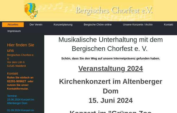 Vorschau von www.bergisches-chorfest.de, Bergisches Chorfest e.V.