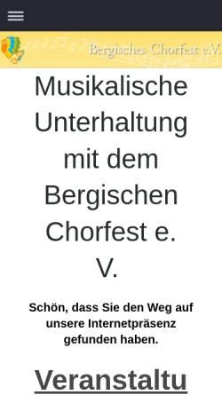 Vorschau der mobilen Webseite www.bergisches-chorfest.de, Bergisches Chorfest e.V.