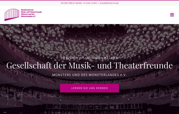 Vorschau von www.musik-und-theaterfreunde.de, Gesellschaft der Musik- und Theaterfreunde Münsters und des Münsterlandes e.V.