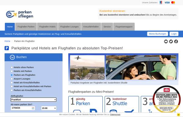 Vorschau von www.parken-und-fliegen.de, Parken und Fliegen - autonaut GmbH