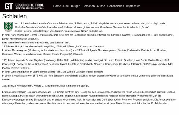 Vorschau von www.geschichte-tirol.com, Geschichte Schlaiten