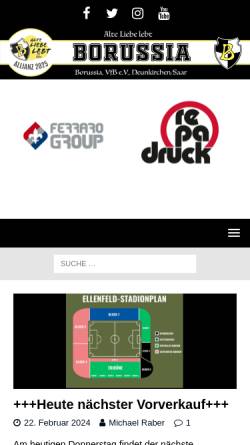 Vorschau der mobilen Webseite www.borussia-neunkirchen.de, Borussia VfB e.V. Neunkirchen