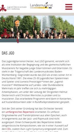 Vorschau der mobilen Webseite jgo-bw.de, JGO - Jugendgitarrenorchester Baden-Württemberg