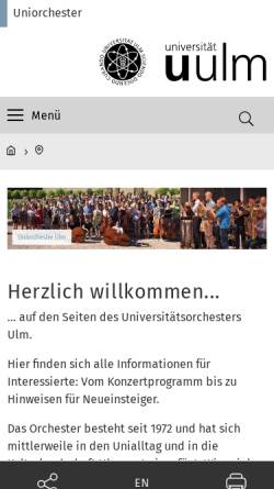 Vorschau der mobilen Webseite www.uni-ulm.de, Ulm. Universitätsorchester