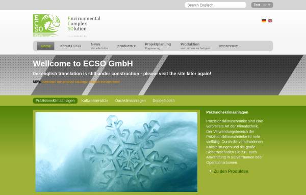 Vorschau von www.ecso-klimatechnik.de, ECSO Klimatechnik