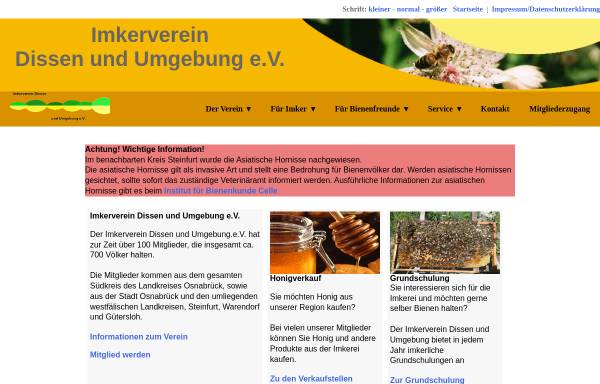 Vorschau von www.imkerverein-dissen.de, Imkerverein Dissen und Umgebung e.V.