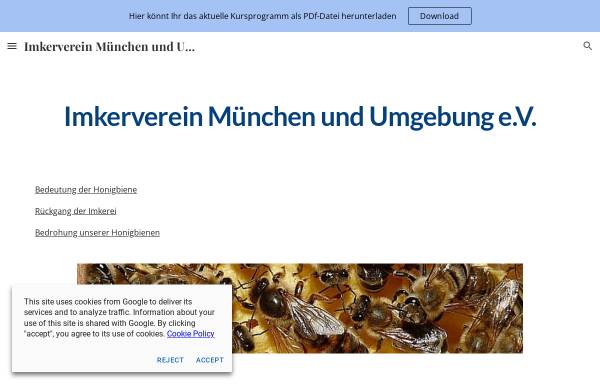 Vorschau von sites.google.com, Imkerverein München und Umgebung e.V.
