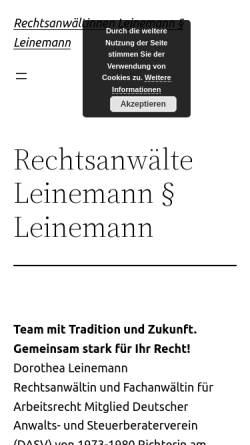 Vorschau der mobilen Webseite ra-leinemann.de, RA Leinemann und Leinemann