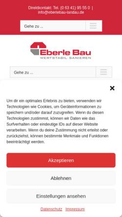 Vorschau der mobilen Webseite eberlebau-landau.de, Otto Eberle Bau GmbH & Co.KG