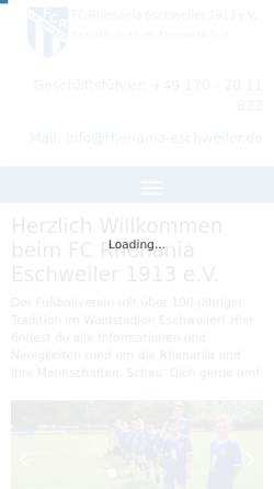 Vorschau der mobilen Webseite www.rhenania-eschweiler.de, FC Rhenania Eschweiler 1913 e.V., Jugendabteilung