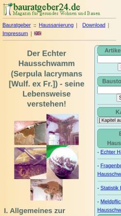 Vorschau der mobilen Webseite www.ib-rauch.de, Echter Hausschwamm (Serpula lacrimans)