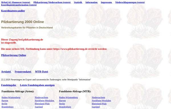 Vorschau von brd.pilzkartierung.de, Online-Pilzkartierung 2000