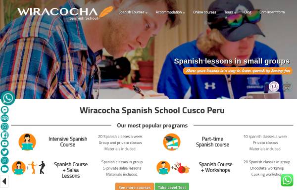 Vorschau von www.wiracochaschool.org, Wiracocha Sprachenschule