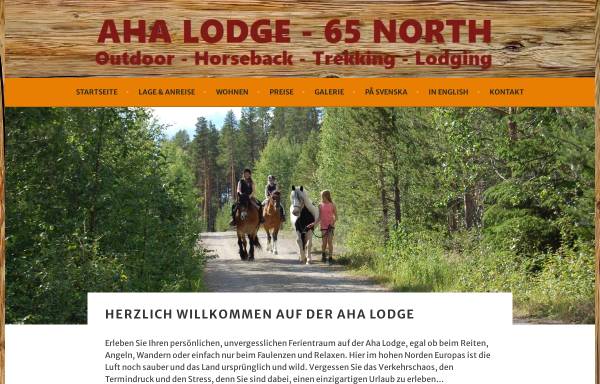 Vorschau von www.reiten-in-lappland.de, Aha Lodge