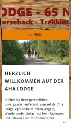 Vorschau der mobilen Webseite www.reiten-in-lappland.de, Aha Lodge