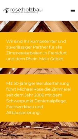 Vorschau der mobilen Webseite rose-holzbau.de, Rose Holzbau GmbH