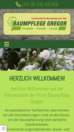Vorschau der mobilen Webseite www.baumpflege-gregor.de, Baumpflege Gregor