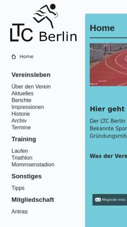 Vorschau der mobilen Webseite www.ltcberlin.de, Lauf- und Triathlonclub Berlin e.V.