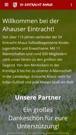 Vorschau der mobilen Webseite eintracht-ahaus.com, SV Eintracht Ahaus e.V.