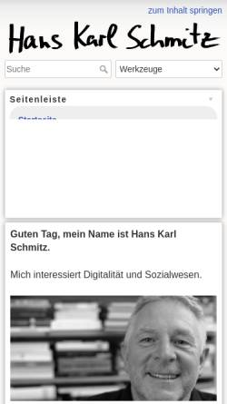 Vorschau der mobilen Webseite www.hans-karl-schmitz.de, Hans Karl Schmitz, Büro für Bildung und Beratung