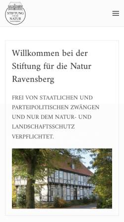 Vorschau der mobilen Webseite www.stiftung-ravensberg.de, Stiftung für die Natur Ravensberg