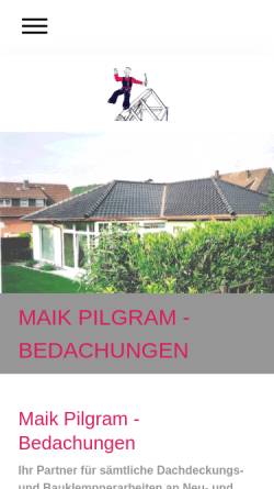 Vorschau der mobilen Webseite www.pilgram-dach.de, Bedachungen Maik Pilgram