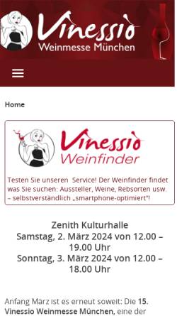 Vorschau der mobilen Webseite www.weinmesse-muenchen.de, Weinmesse München