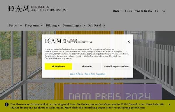Vorschau von www.dam-online.de, Deutsches Architektur Museum