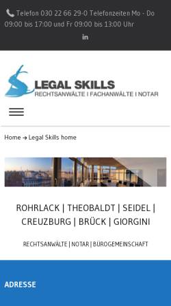 Vorschau der mobilen Webseite www.legalskills.de, LEGAL SKILLS