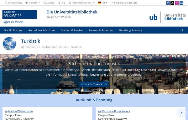 Vorschau von www.uni-due.de, Fachinformation Türkisch