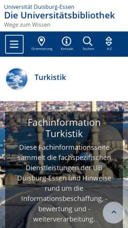 Vorschau der mobilen Webseite www.uni-due.de, Fachinformation Türkisch