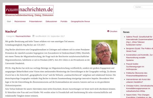 Vorschau von www.raumnachrichten.de, Raumnachrichten.de Forum für Wissenschaftsbeobachtung, Dialog und Diskussion